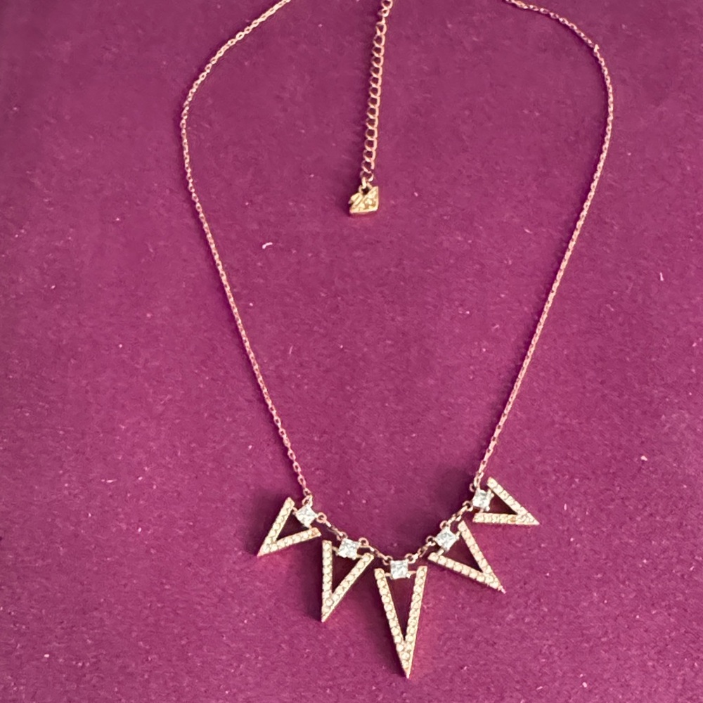 Swarovski Gold Triangle Pendant Necklace